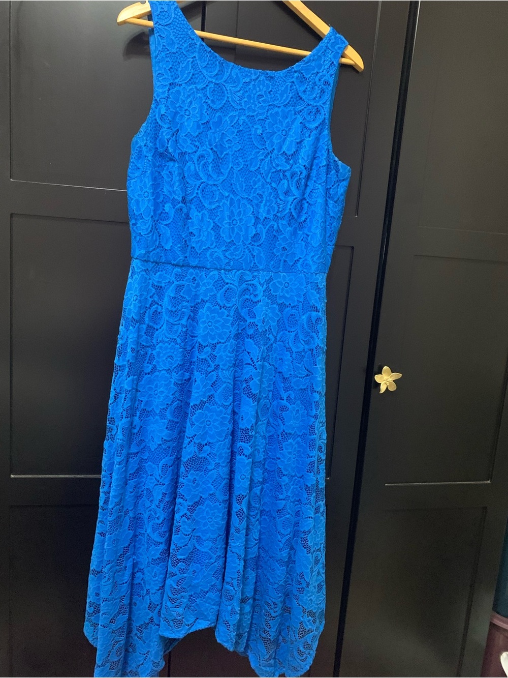 Jessica Howard 14 Royal Blue Lace Dress wedding guest comfy party semi formal